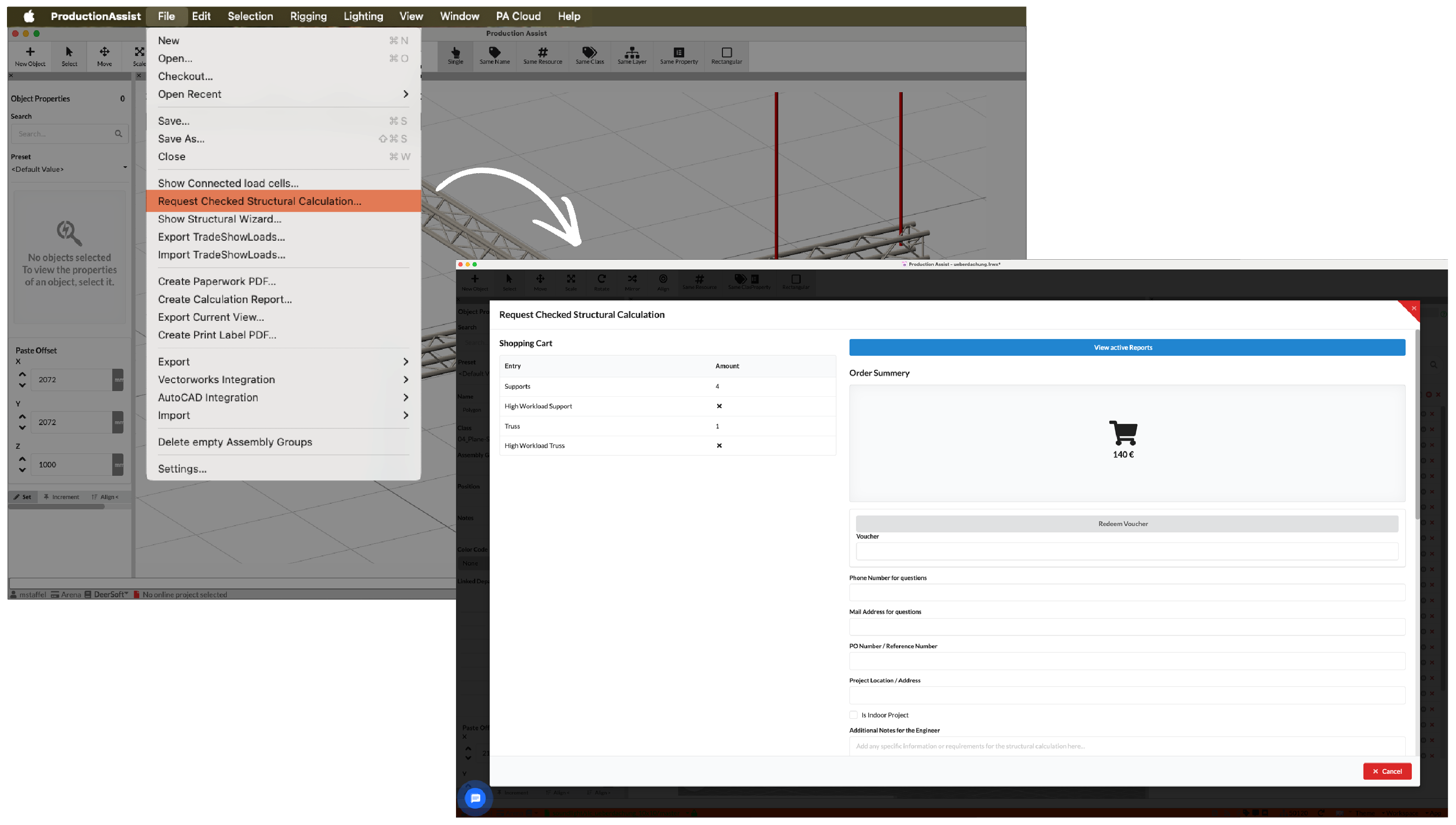 Certified structural reports directly from Production Assist